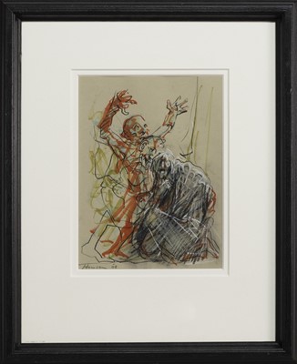 Lot 107 - THE MOCKING OF CHRIST, A MIXED MEDIA BY PETER HOWSON