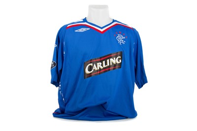 Lot 1692 - BRAHIM HEMDANI OF RANGERS F.C. MATCH ISSUE HOME SHIRT