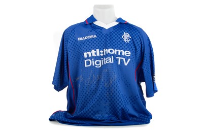 Lot 1693 - CLADIO CANIGGIA OF RANGERS F.C. MATCH ISSUE HOME SHIRT
