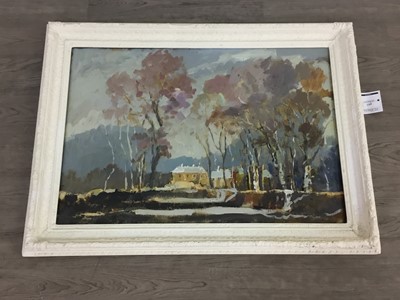 Lot 160 - COUNTRY HOUSE, AN OIL BY WILLIAM NORMAN GAUNT