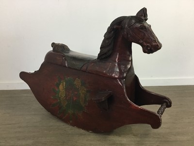 Lot 1047A - AN EARLY 20TH CENTURY FOLK CARVED ROCKING HORSE