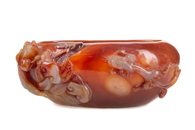 Lot 1088 - A 20TH CENTURY CHINESE CARNELIAN AGATE BRUSH WASHER
