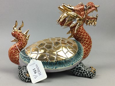 Lot 156 - A 20TH CENTURY CHINESE STONEWARE MODEL OF A DRAGON TURTLE