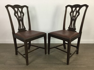 Lot 813 - A SET OF SIX 19TH CENTURY MAHOGANY CHIPPENDALE-STYLE DINING CHAIRS