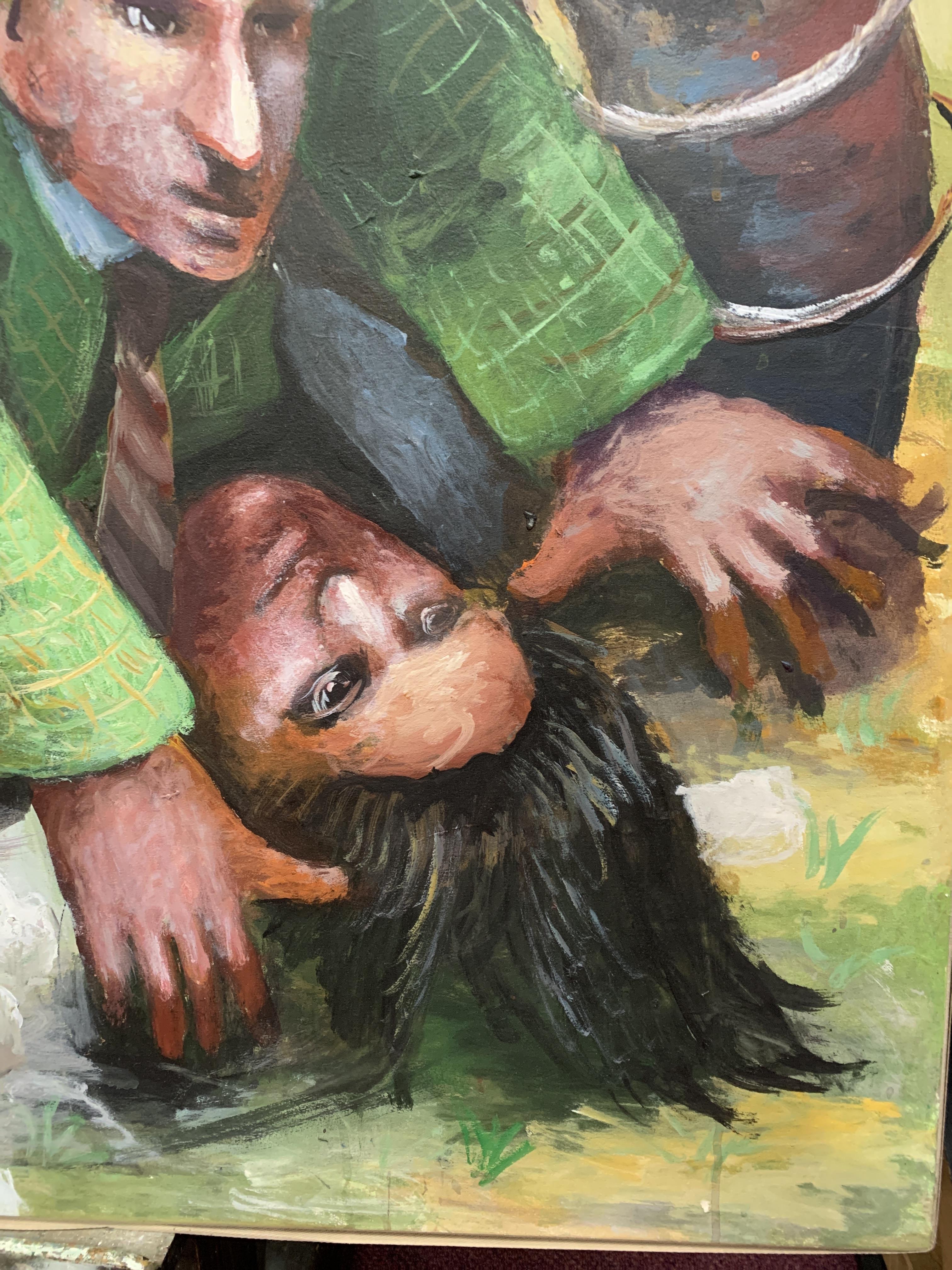 Lot 104 - AN UNTITLED OIL BY STEVEN CAMPBELL