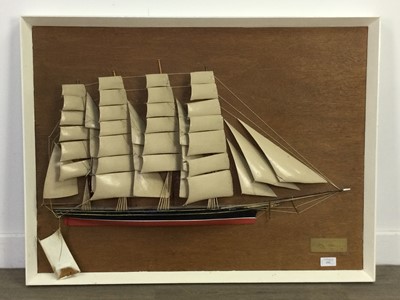 Lot 292 - A HALF HULL MODEL OF THE 'BENARES' A FOUR MASTED SAILING VESSEL