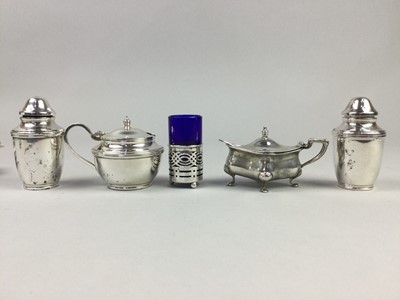 Lot 6 - A SMALL GROUP OF SILVER CRUETS