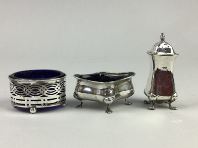 Lot 6 - A SMALL GROUP OF SILVER CRUETS