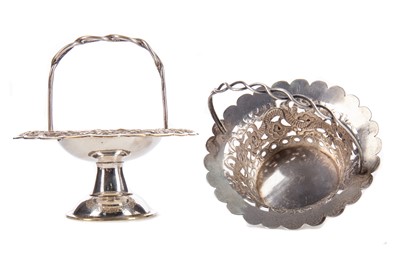 Lot 1066 - A CHINESE SILVER SWEETMEAT BASKET BY WANG HING AND ANOTHER