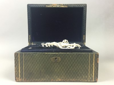 Lot 287 - TWO VINTAGE JEWELLERY BOXES WITH COSTUME JEWELLERY