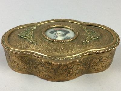 Lot 297 - A FRENCH EMBOSSED TRINKET BOX