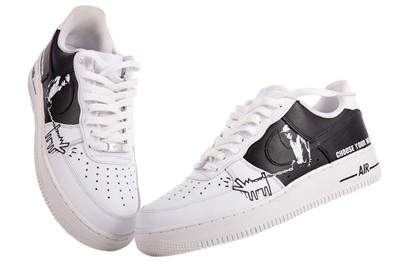 Lot 105 - NIKE AIRFORCE 1 X BANKSY 'CHOOSE YOUR WEAPON', ED