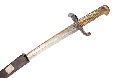Lot 14 - A FRENCH 1848-PATTERN YATAGAN BAYONET