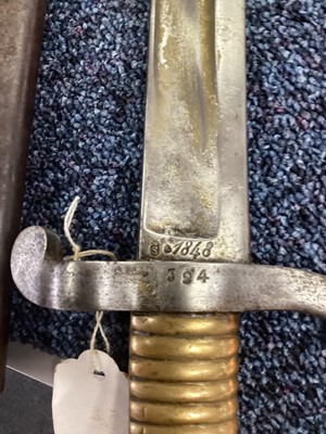 Lot 14 - A FRENCH 1848-PATTERN YATAGAN BAYONET