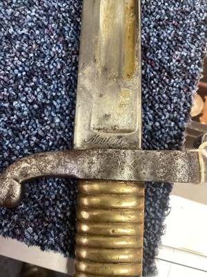 Lot 14 - A FRENCH 1848-PATTERN YATAGAN BAYONET