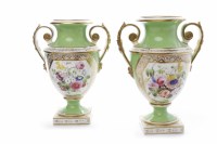 Lot 1123 - EARLY 19TH CENTURY DERBY TWIN HANDLED VASE of...