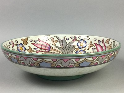 Lot 358 - A BURSLEY WARE SHALLOW FRUIT BOWL AND BELLEEK VASE