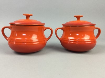 Lot 375 - THREE LE CREUSET COOKING POTS