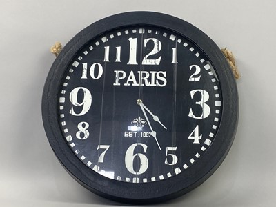 Lot 371 - A WALL CLOCK, TANKARDS AND OTHERS