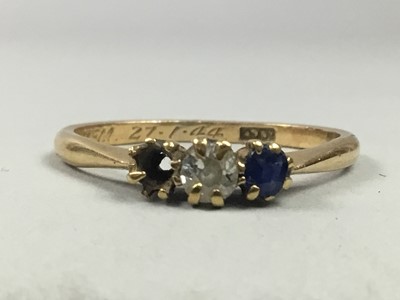 Lot 385 - AN EIGHTEEN CARAT GOLD RING AND ANOTHER RING