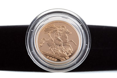 Lot 60 - AN ELIZABETH II GOLD PROOF SOVEREIGN DATED 2003