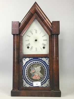 Lot 456 - A 19TH CENTURY AMERICAN WALL CLOCK