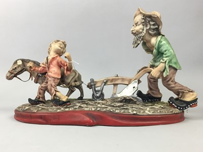 Lot 472 - A LOT OF FOUR CAPODIMONTE STYLE FIGURE GROUPS