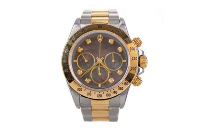 Lot 914 - A GENTLEMAN'S ROLEX DAYTONA MOTHER OF PEARL STAINLESS STEEL AUTOMATIC WRIST WATCH