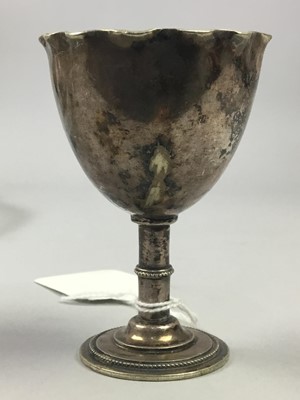 Lot 477 - A SILVER BUD VASE ALONG WITH SILVER PLATE