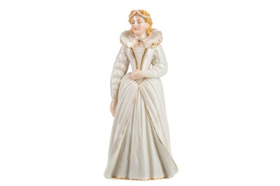 Lot 394 - AN EARLY ROYAL WORCESTER FIGURE OF A STANDING QUEEN