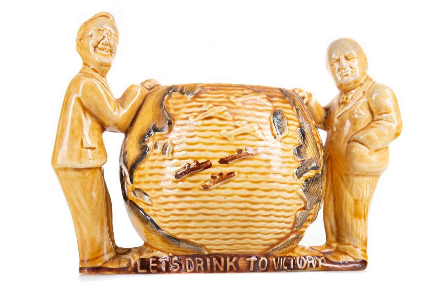 Lot 26 - A ROOSEVELT AND CHURCHILL VICTORY TWO-HANDLED MUG