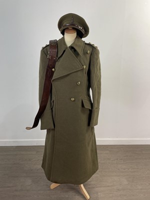 Lot 28 - WWII-PERIOD GREAT COAT AND CAPS