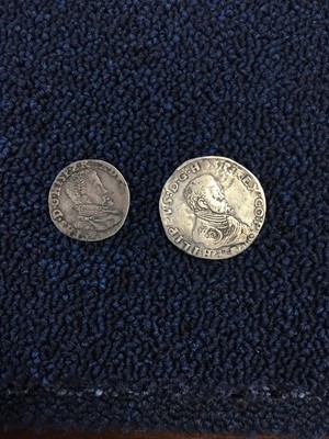 Lot 85 - TWO PHILIP II OF SPAIN SILVER COINS