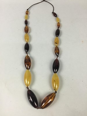 Lot 530 - SIMULATED AMBER BEADS AND OTHER NECKLACES