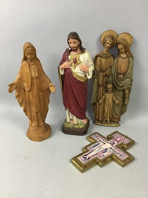 Lot 533 - A STATUE OF JESUS CHRIST AND OTHER FIGURES