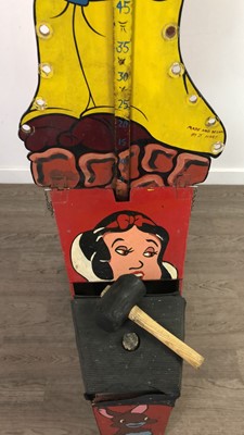 Lot 536 - A PAINTED CARNIVAL STRONGMAN HAMMER GAME WITH MALLET