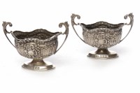 Lot 504 - PAIR OF VICTORIAN SILVER BOAT SHAPED OPEN...