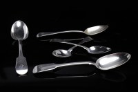 Lot 506 - PAIR OF LATE GEORGE III SILVER IRISH FIDDLE...