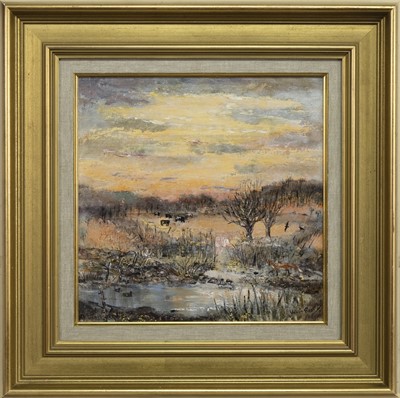 Lot 184 - WINTER EVENING, A MIXED MEDIA BY VALERIE FRASER