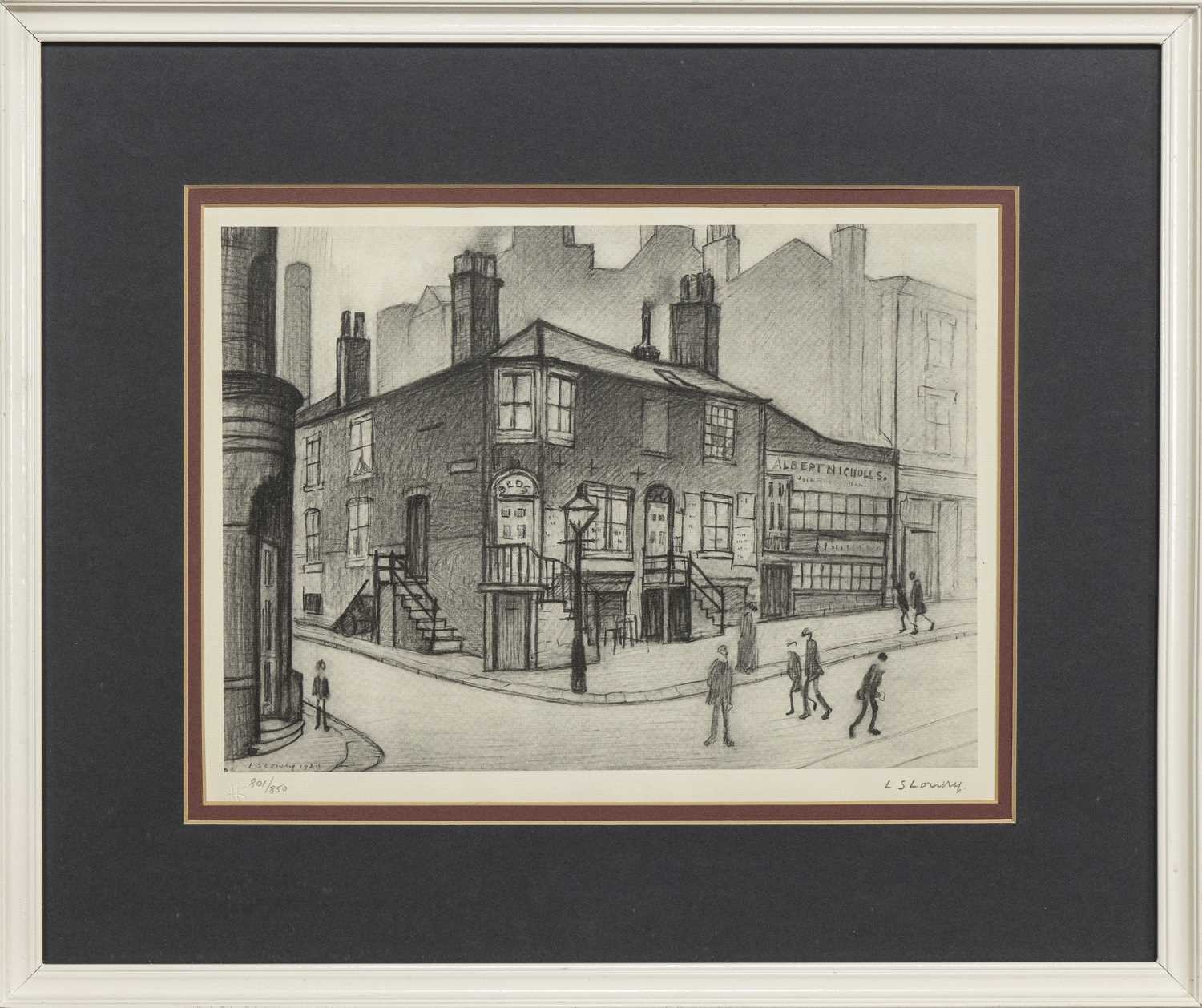 Lot 186 - GREAT ANCOATS STREET, A SIGNED LITHOGRAPH BY L S LOWRY