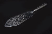 Lot 508 - GEORGE III SILVER FISH SLICE with pierced...