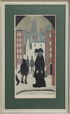 Lot 188 - TWO BROTHERS, A SIGNED LITHOGRAPH BY L S LOWRY