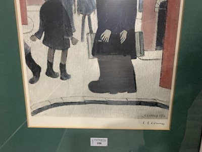 Lot 188 - TWO BROTHERS, A SIGNED LITHOGRAPH BY L S LOWRY