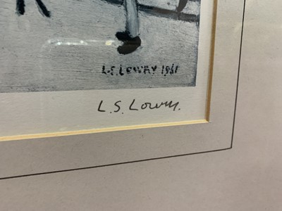 Lot 189 - LEVEL CROSSING, BURTON, A SIGNED LITHOGRAPH BY L S LOWRY