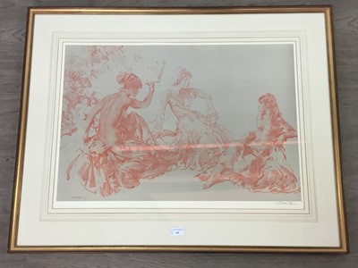 Lot 60 - THREE MODELS, A SIGNED PRINT BY SIR WILLIAM RUSSELL FLINT