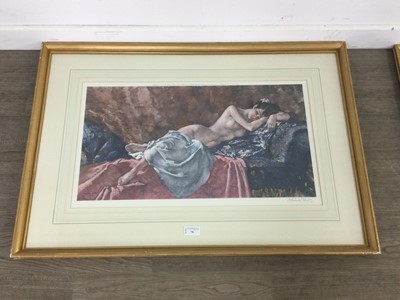 Lot 70 - RECLINING NUDE 2, A SIGNED PRINT BY SIR WILLIAM RUSSELL FLINT