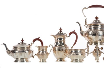 Lot 43 - FINE AND IMPRESSIVE GEORGE VI SILVER FIVE-PIECE TEA AND COFFEE SERVICE