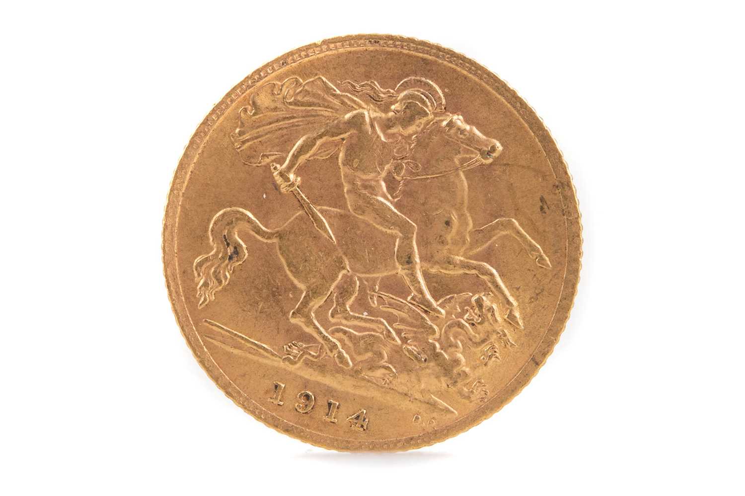 Lot 96 - A GEORGE V GOLD HALF SOVEREIGN DATED 1914