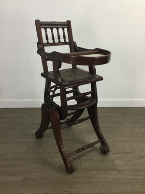 Lot 223 - A MAHOGANY METAMORPHIC CHILD'S HIGH CHAIR