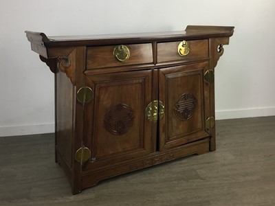 Lot 244 - A CHINESE HARDWOOD ALTAR CABINET